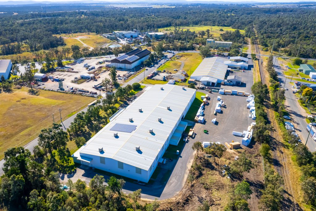 Ariel view of Pinewood Products Warehouse